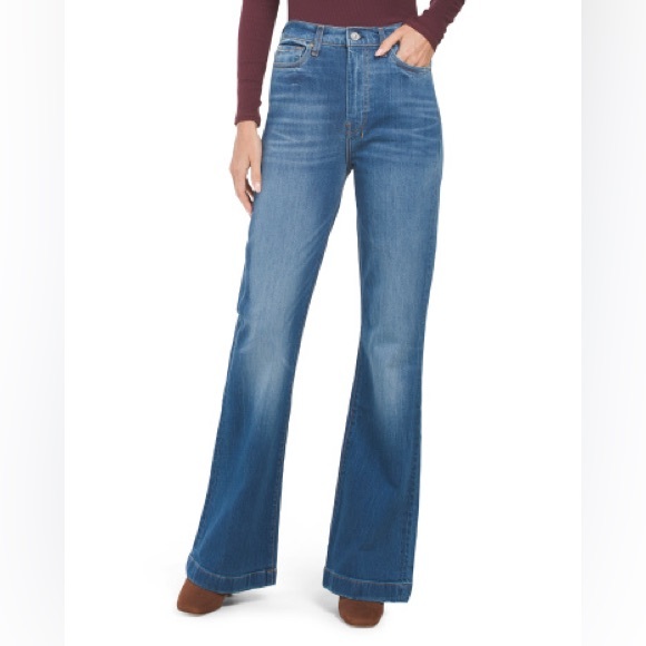 7 For All Mankind Ultra High Rise Dojo Denim Blue Jeans, NWT women’s size 25 - Picture 1 of 13